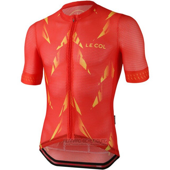 2021 Fahrradbekleidung Le Col Rot Trikot Kurzarm und Tragerhose - zum Schließen ins Bild klicken